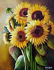 Unknown Artist Canvas Paintings - The SunFlowers